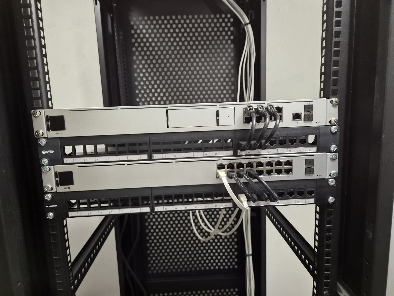 Rack de piso con equipos
